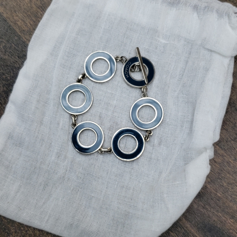 Coach bracelet silver and blue